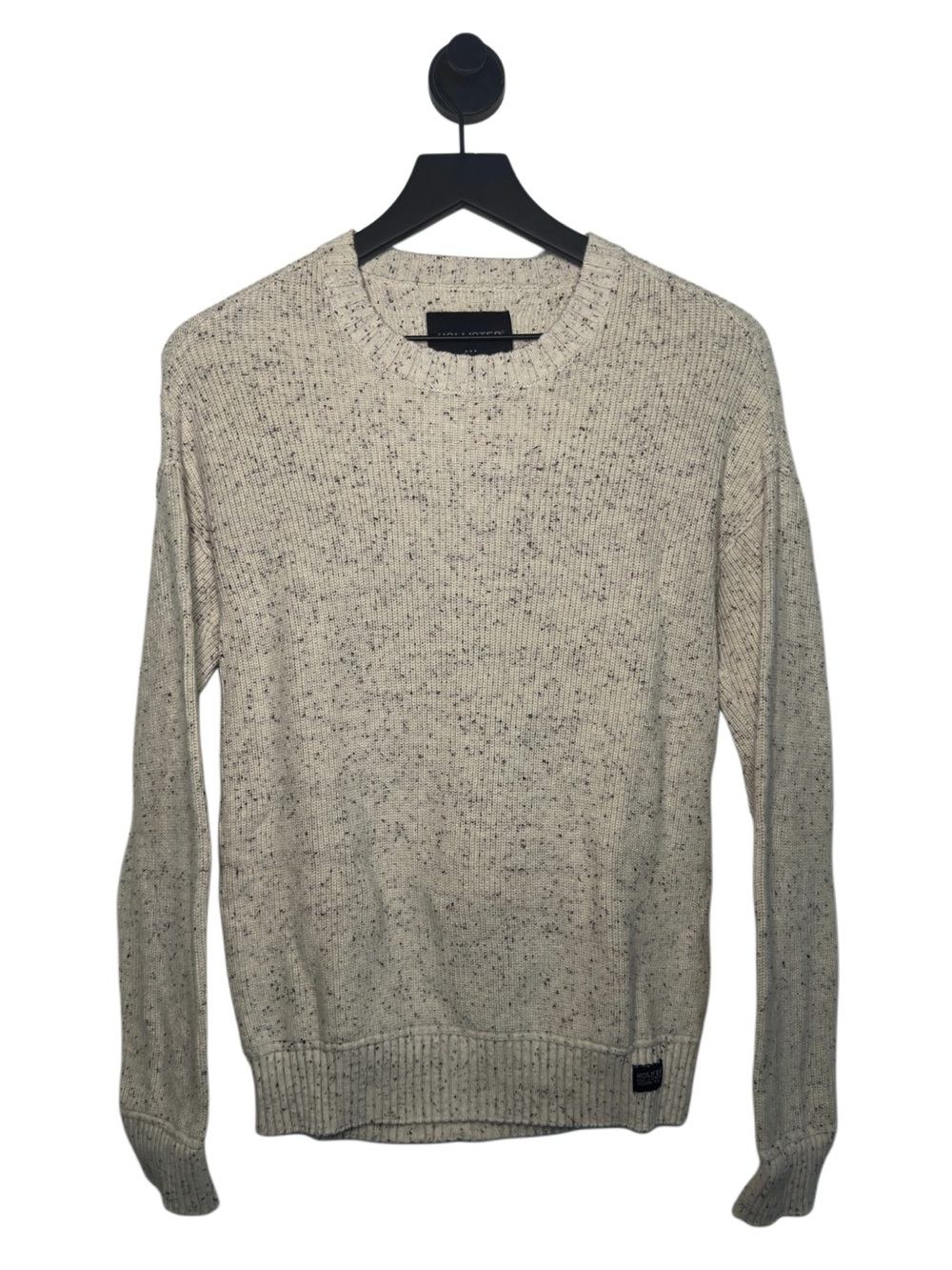 Hollister Men's Speckled Crewneck Sweater in Cream